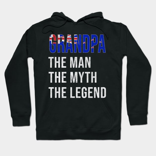 Grand Father New Zealander Grandpa The Man The Myth The Legend - Gift for New Zealander Dad With Roots From  New Zealand Hoodie by Country Flags